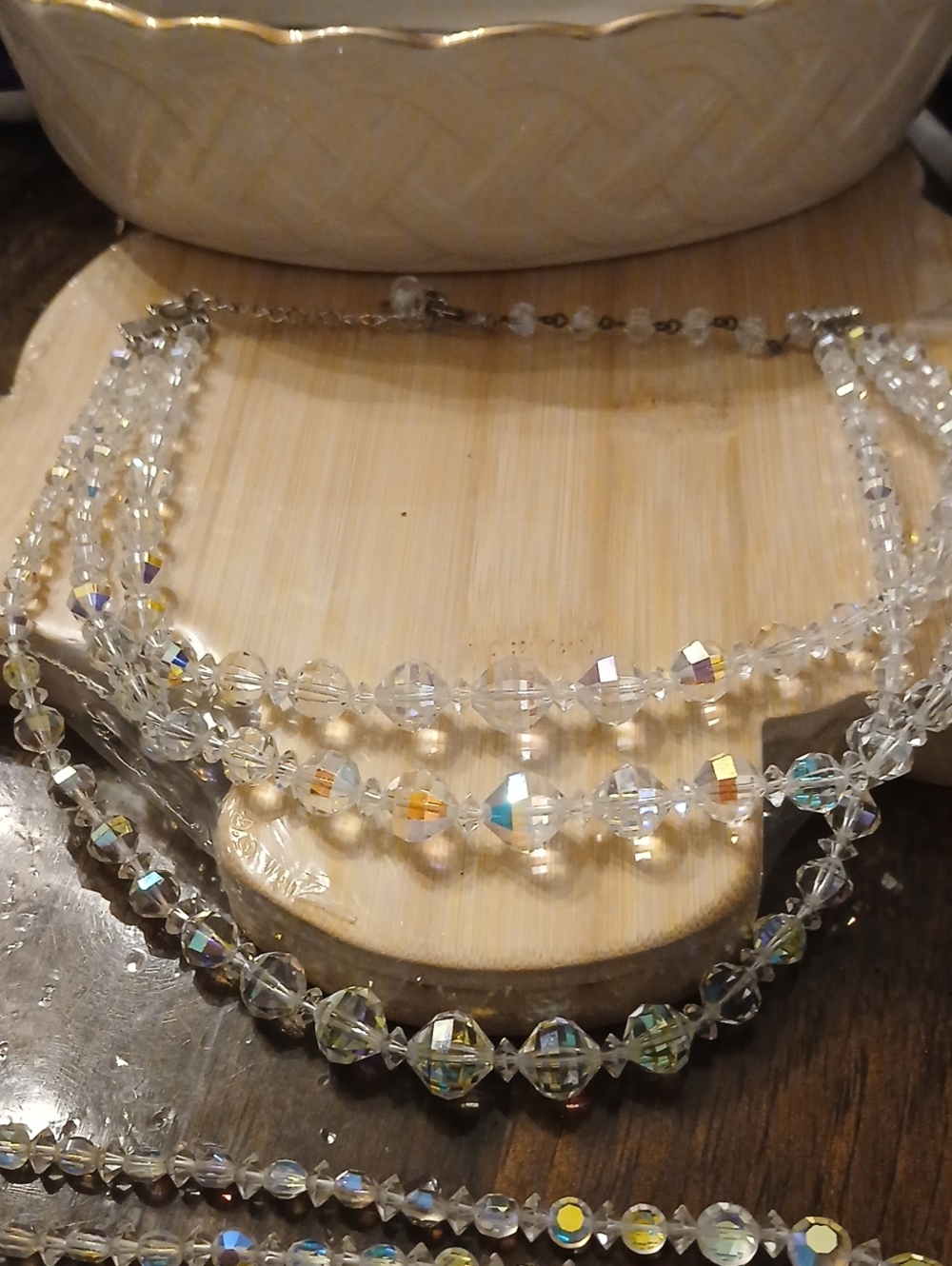 Crystal Aurora Beaded Choker Necklace - Clear
